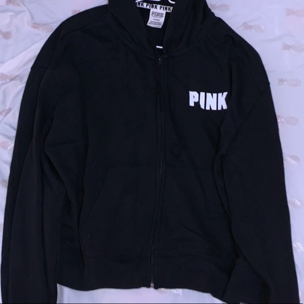 PINK VS ZIPUP WITH COLORFUL DESIGN ON HOOD